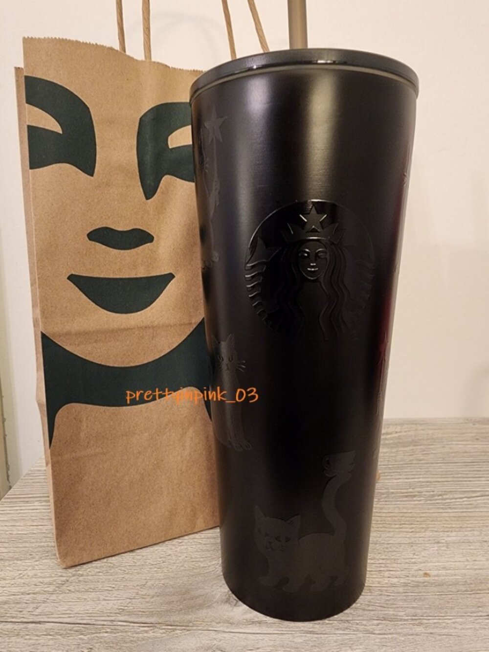 Starbucks 2026 BLACK CAT Halloween Tumbler Glow in the Dark NEW🐈⬛